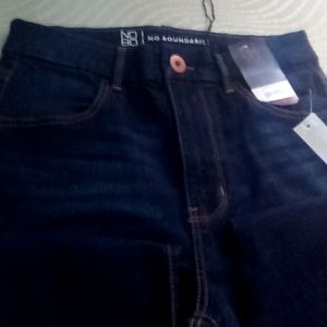 Blue jeans pants super high rise